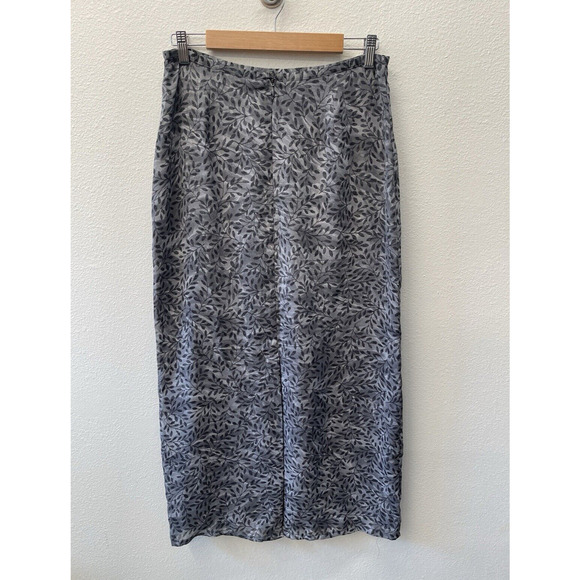 Vintage Old Navy Maxi Skirt Size 10 Grey Floral Y2K Fairy Grunge - Picture 2 of 6